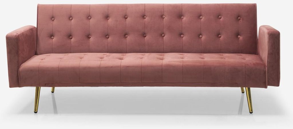 Modernes clic clac 3-Sitzer Samt Schlafsofa Caullae goldene Produktbild 