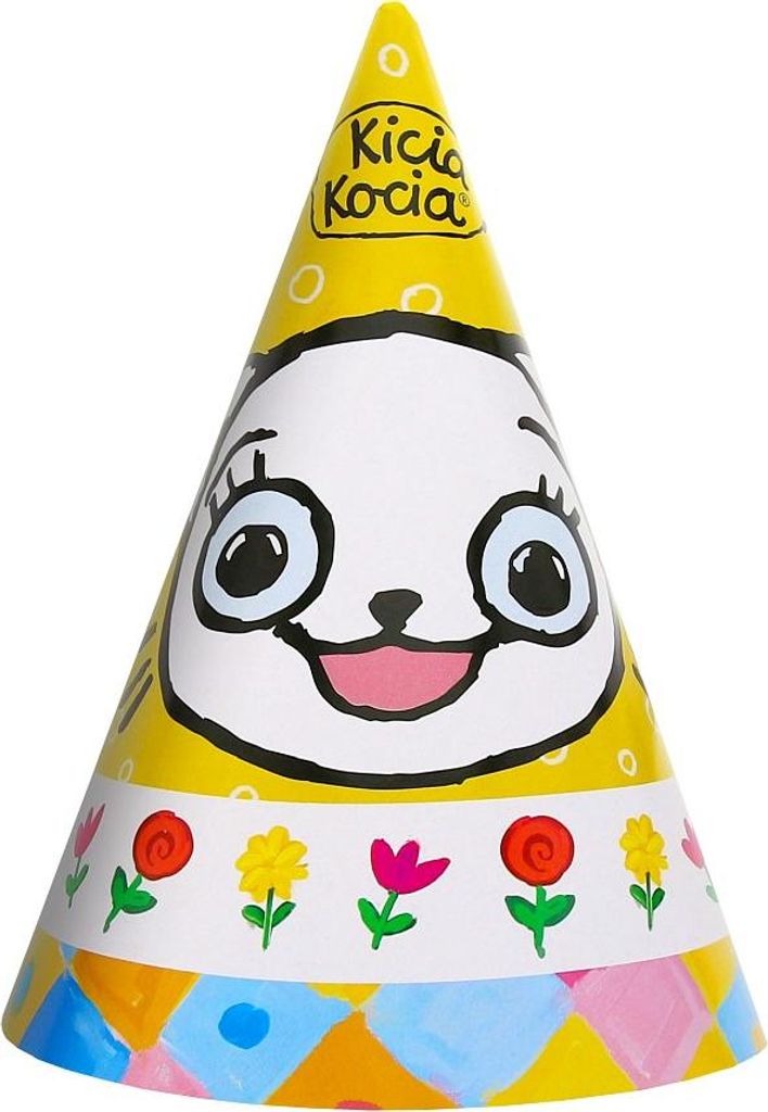 Papierhüte KICIA KOCIA Märchenkätzchen-Geburtstagsparty-Dekoration, 6 Stück.