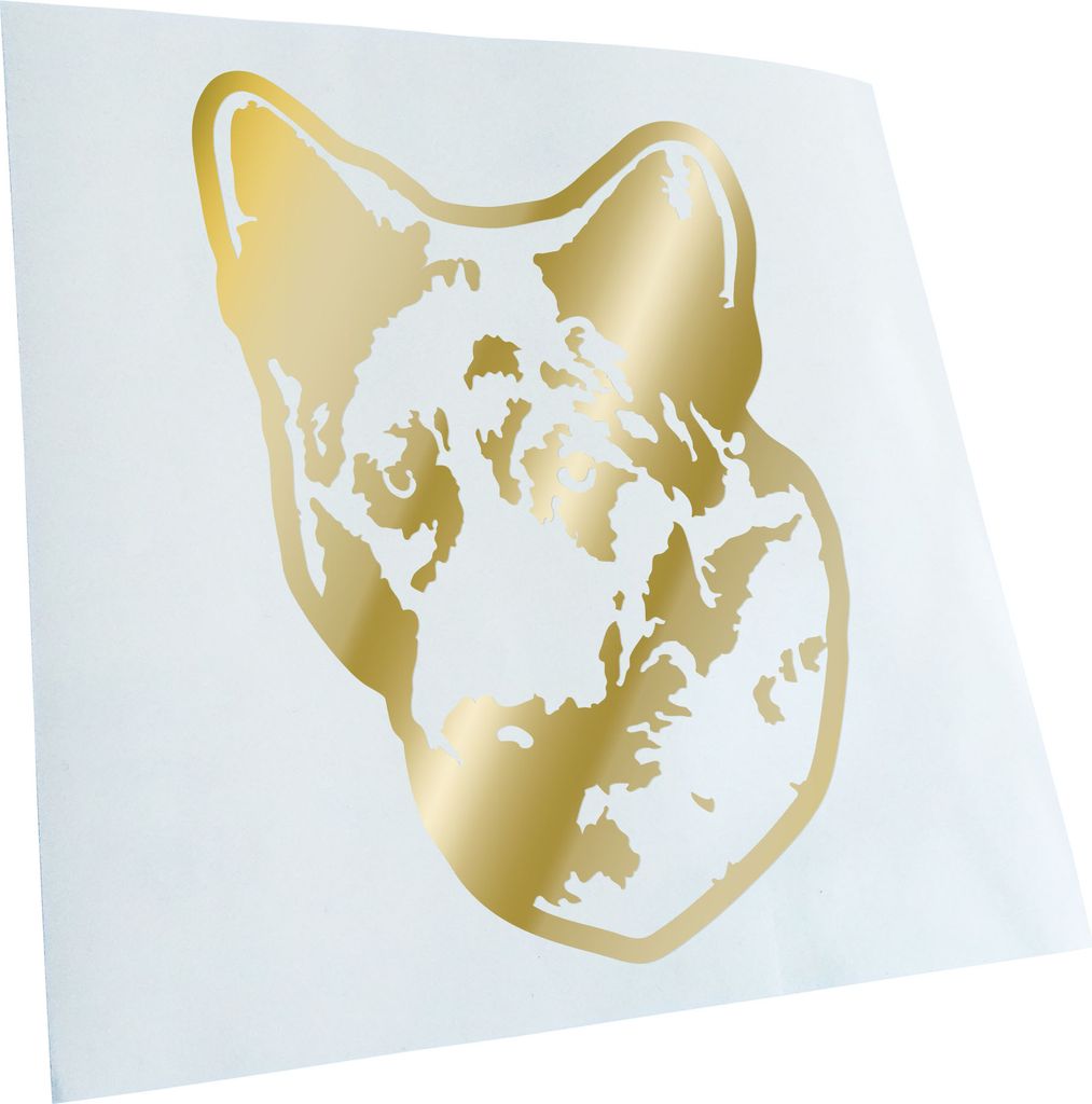 Kiwistar - Autoaufkleber - Mudi Hund - Goldchrom - 60x43cm - Aufkleber für Auto, Laptop, Fahrrad, LKW, Motorrad mehrfarbig JDM Decal Racing
