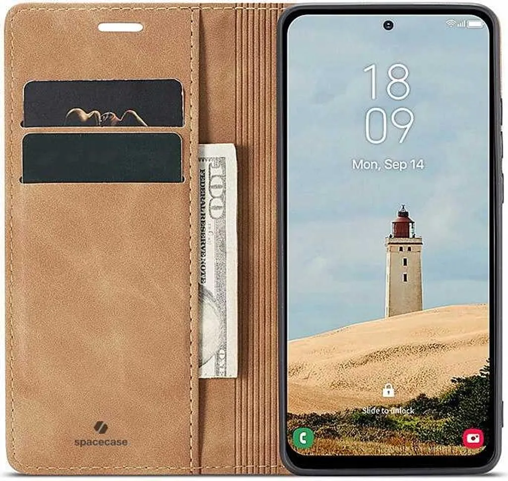 SPACECASE Custodia flip a portafoglio per Galaxy A36 Brown - 5