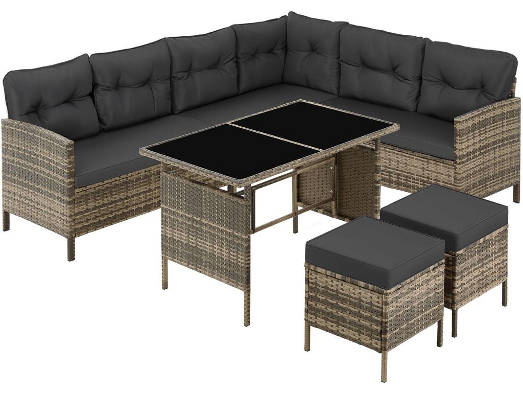 tectake® Ratanový lounge Barletta pro 6 až 8 osob, odolný Obrázek produktu 