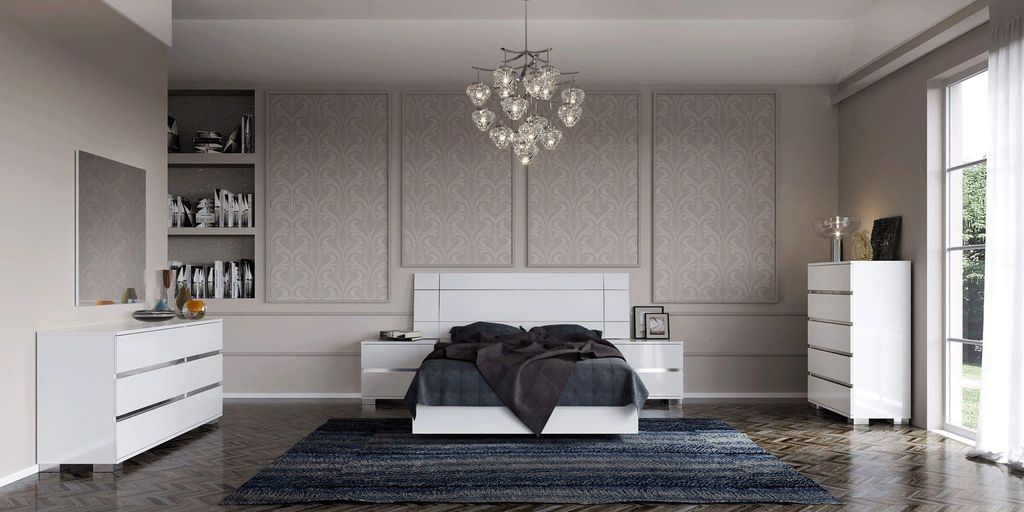 Schlafzimmer-Set Capri 6-Teilig in Weiß 180 x 200 cm - Ohne Polsterung