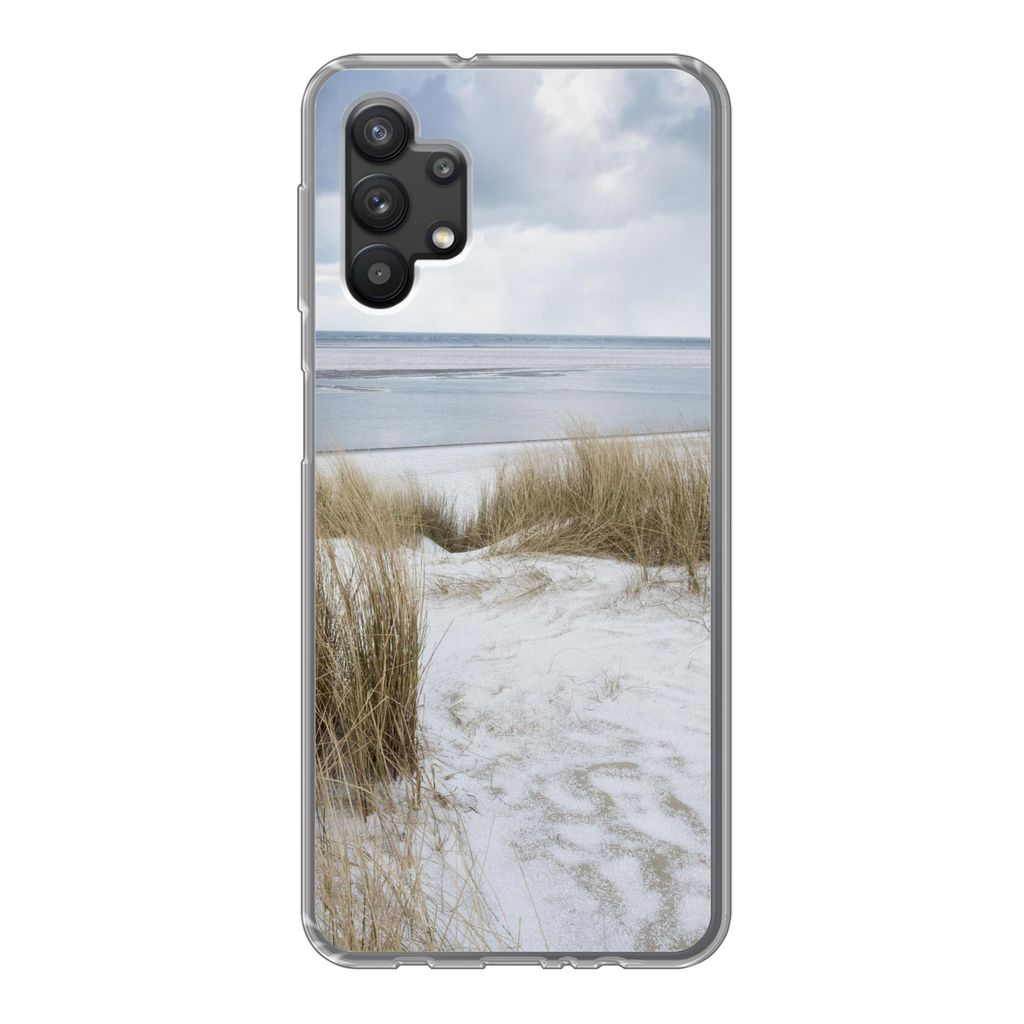 MuchoWow Handyhülle Schutzhülle Hülle für Samsung Galaxy A32 5G Nordsee - Dünen - Wasser Silikon Softcase Handy Hülle - Softcase