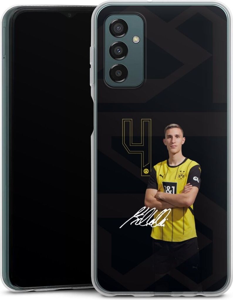 DeinDesign Handyhülle für Samsung Galaxy M13 4G Silikon Hülle Case Smartphone Schutzhülle Borussia Dortmund Offizielles Lizenzprodukt Nico Schl...