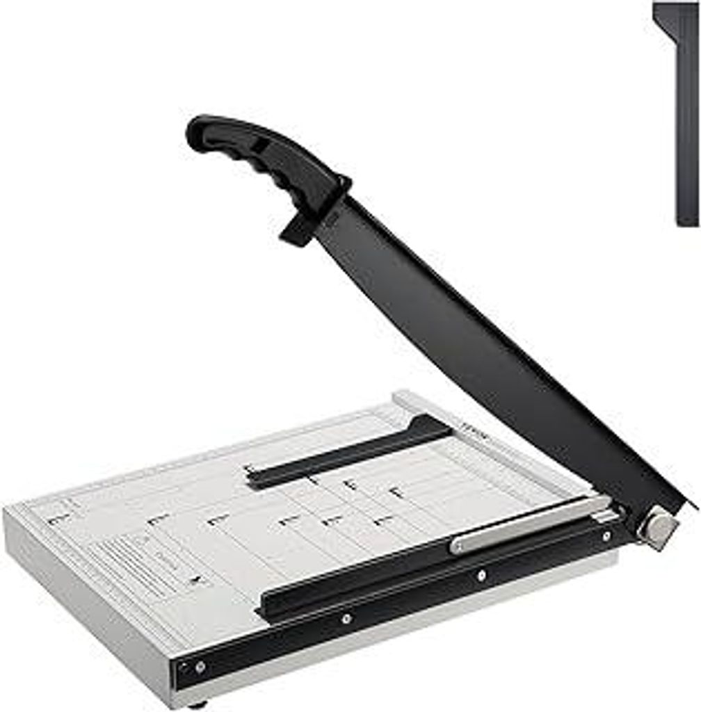 VEVOR Papierschneider Hebelschneider, 381 mm Max. Schnittbreite Manuelle Papierschneidemaschine, 16 Blätter Kapazität, mit Schutzschiene/Klingena...