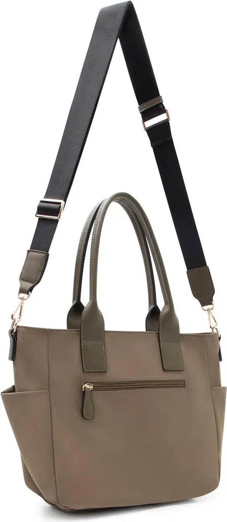 L.CREDI Penelope Shopper Forest Oliva - Borsa a Tracolla Elegante - 4