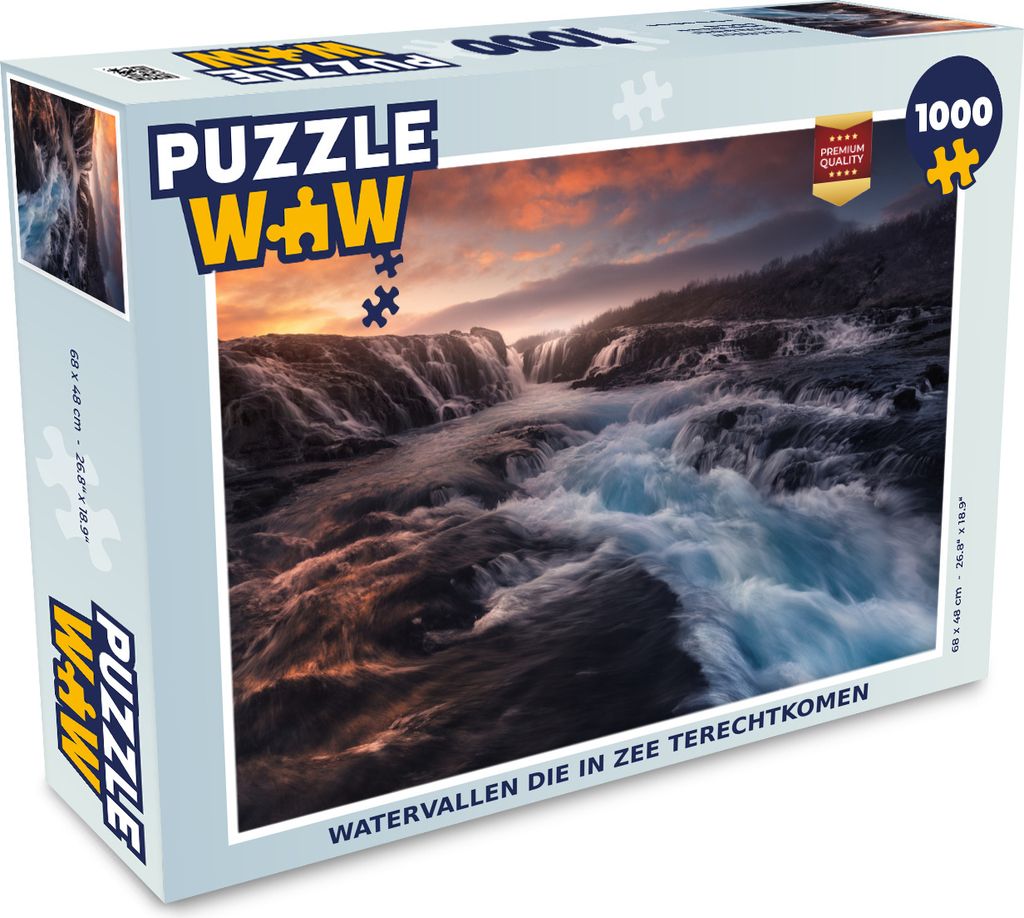 MuchoWow Puzzle 1000 Teile Wasserfall - Natur - Berg - Erwachsene - Rätsel