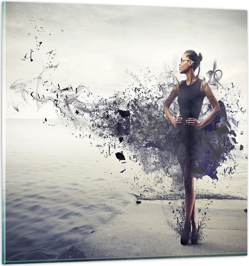 Bilder auf glas - Afrika modell schönheit komposition - 50x50cm - Glasbilder - Wandbilder - Kunstdruck - Wanddekoration aus Glas - Glas Bilder - W...