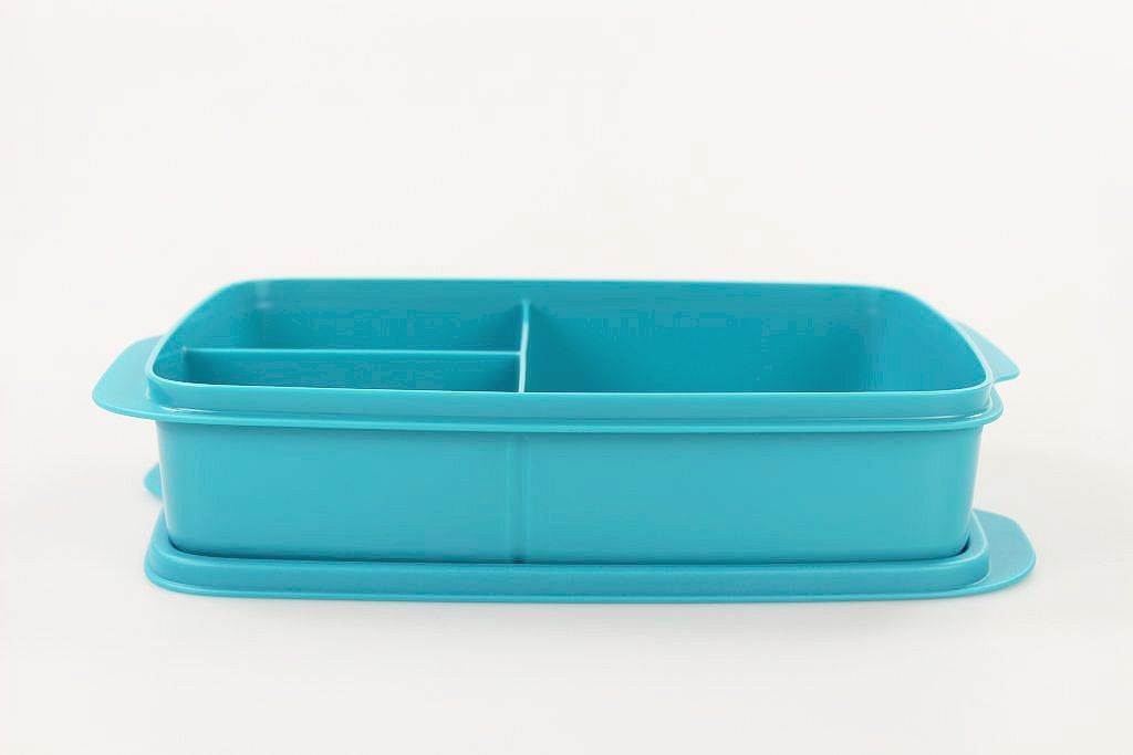 TUPPERWARE  To Go Lunchbox 1 L dunkelblau mit Trennwand Produktbild 
