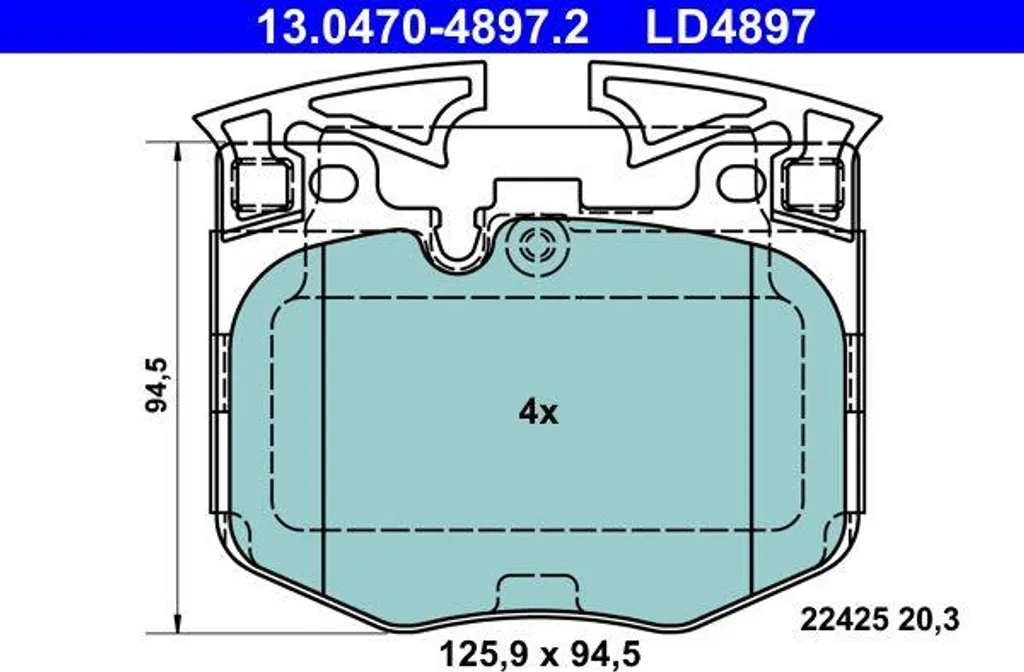 Plaquettes de frein ATE 13.0470-4897.2 pour BMW Série 3 G20 G21 et Z4
