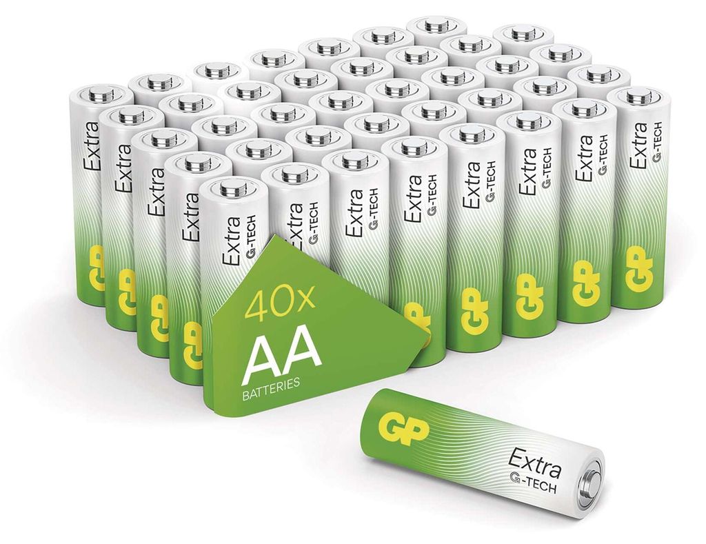 Alkalická baterie GP Extra AA (LR6), 40 ks
