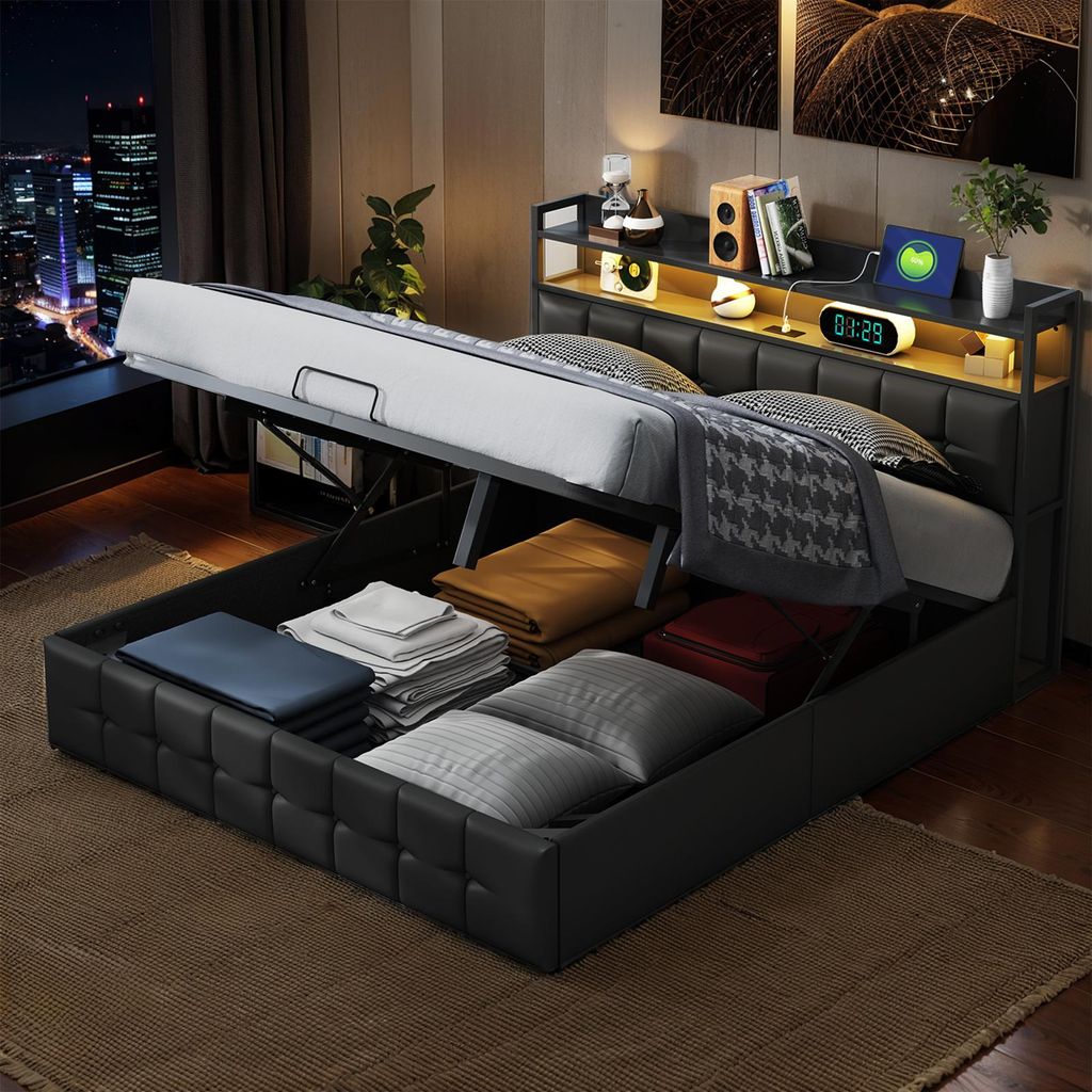 SUNFECILI Polsterbett 140x200 cm,Boxspringbett 140x200,mit Produktbild 