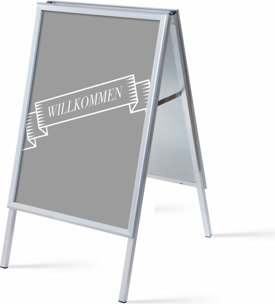 Showdown Kundenstopper - DIN A1 - Komplett-Set - Willkommen Deutsch - Grau/Schwarz