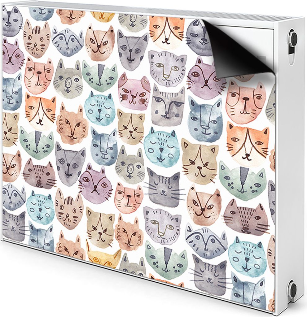 Magnet Heizkörperabdeckung Heizkörperverkleidung Verkleidung Abdeckung 100x60 cm - Katzen, Aquarell