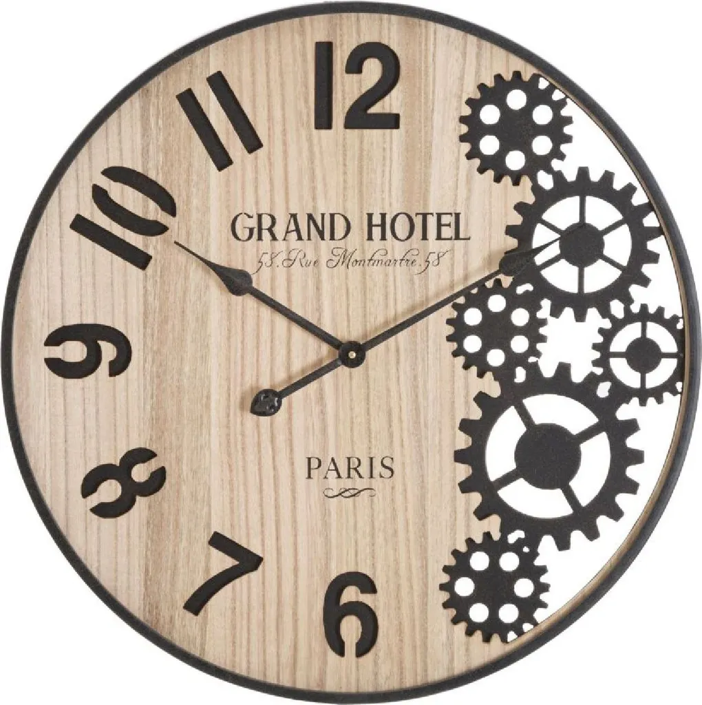 Mauro Ferretti Horloge Murale Grand Ø 60 cm Design Noir et Marron