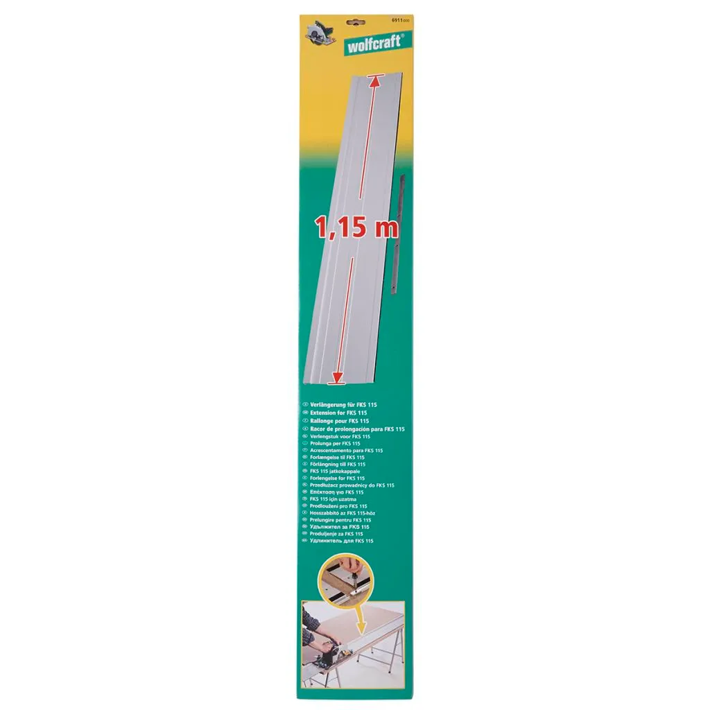 Kit de rallonge pour rail de guidage en aluminium avec guide de coupe