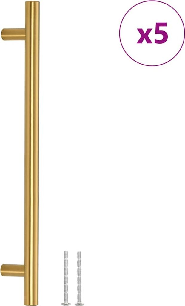 vidaXL Möbelgriffe 5 Stk. Golden 192 mm Edelstahl Produktbild 