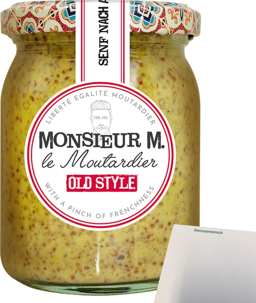 Monsieur M old style Senf (200g Glas) + usy Block
