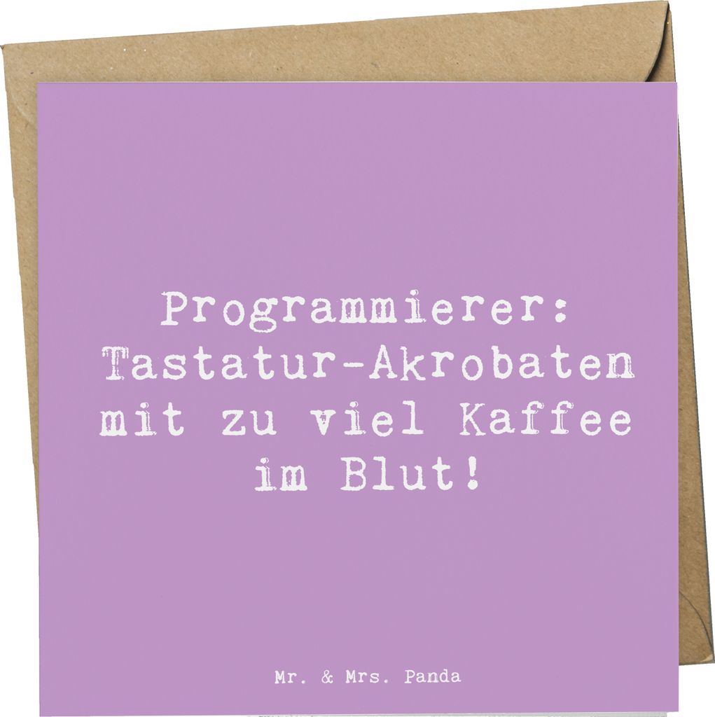 Mr. & Mrs. Panda Glückwunschkarte Spruch Programmierer Kaffeeheld - Lavendeltraum - Geschenk, anlasskarte, IT-Berufe, faltkarte, Berufe, Virtuosen...