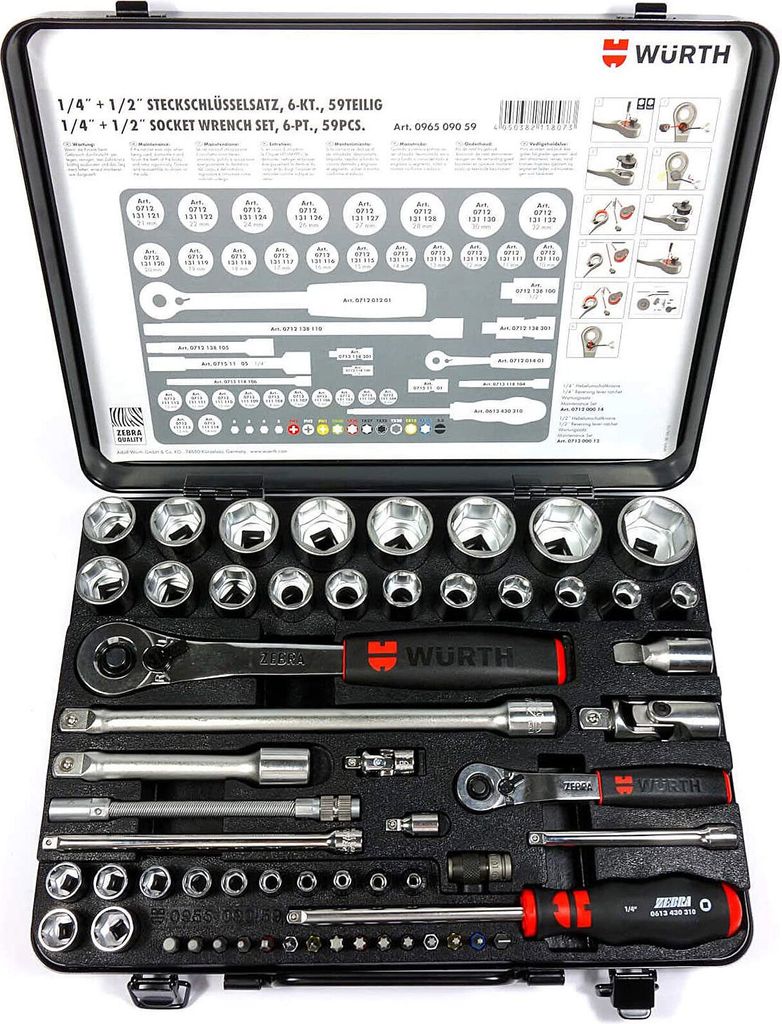 Würth 096509059 Zebra Steckschlüssel Knarrenkasten Produktbild 