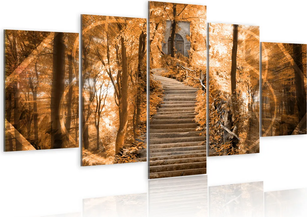 Tableau moderne pour salon 100x50, Paysage Nature en 5 pans de toile