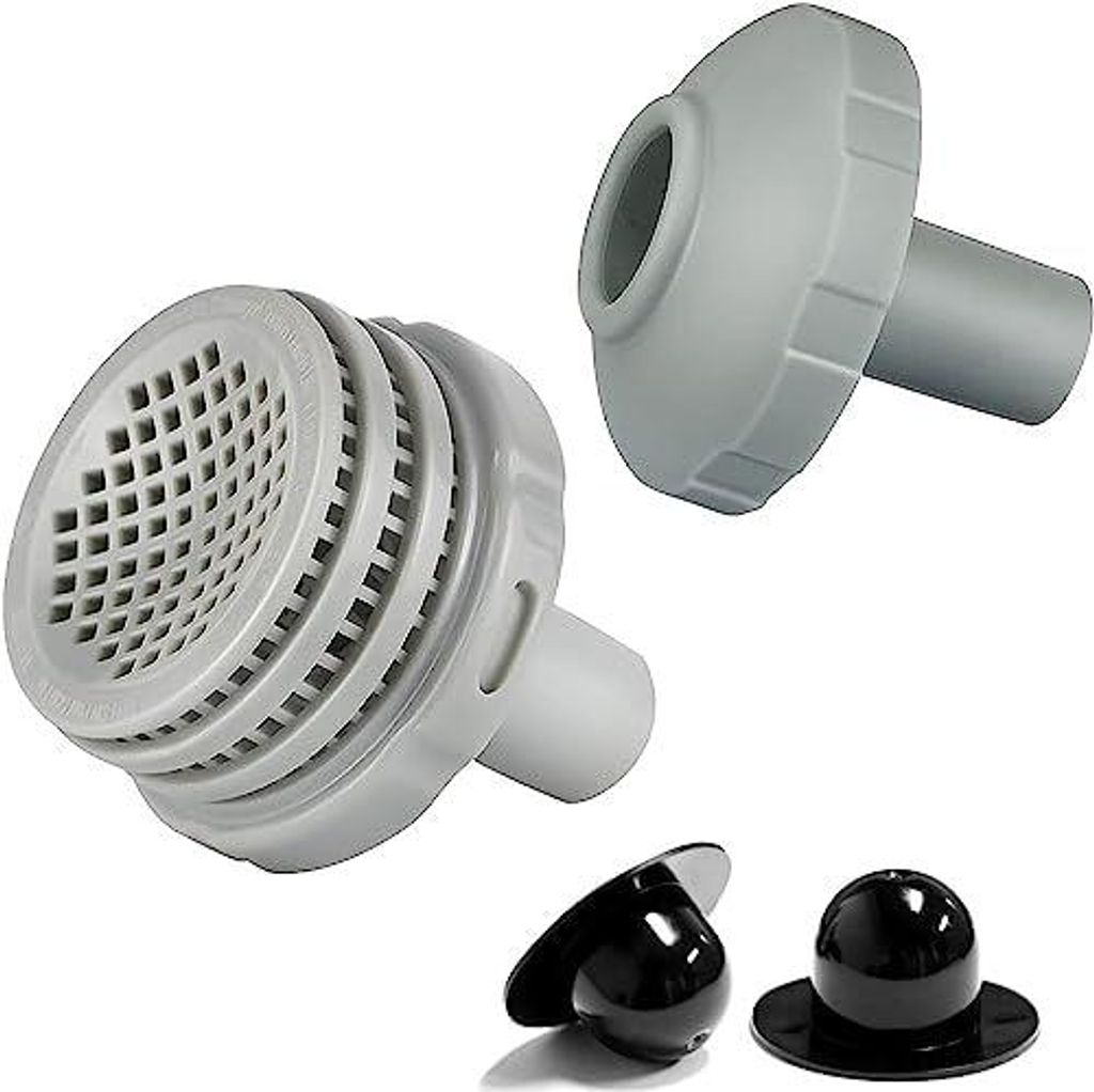 Yizemay Pool Filter Anschluss Set, Pool Anschlussset 32 mm, Pool Pump Strainer Hole Plug Set, Pool Sand Filter Drain Outlet Fittings Kompatibel mit...