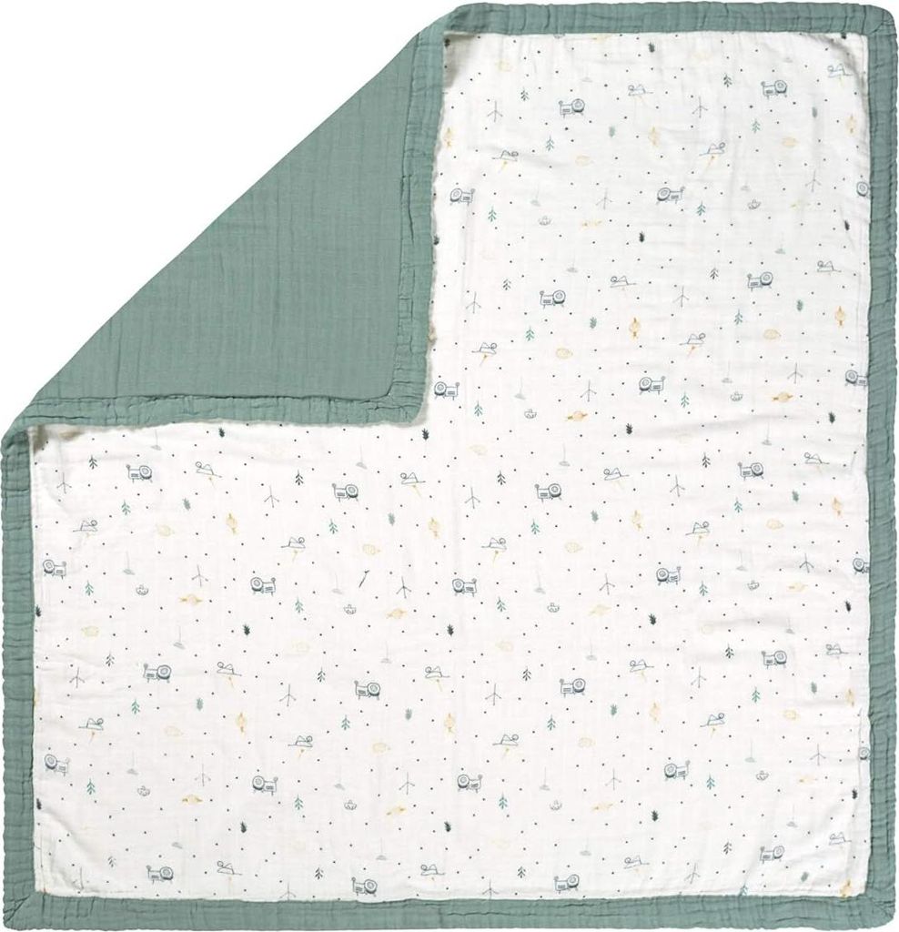 LÄSSIG Babydecke Wickeldecke Kuscheldecke kuschelig weich atmungsaktiv/ Heavenly Soft Blanket Garden