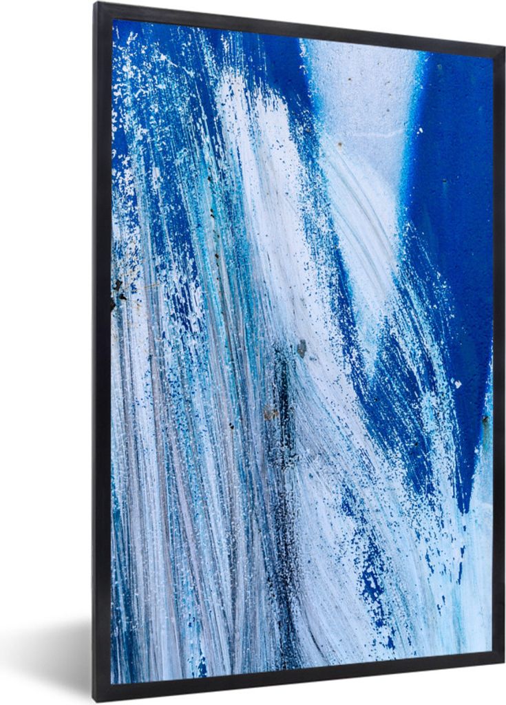 MuchoWow Gerahmtes Poster Ein Gemälde einer blauen Eruption 20x30 cm - Poster mit Schwarzem Bilderrahmen Wandposter Rahmen Foto Bilder - Drucken...