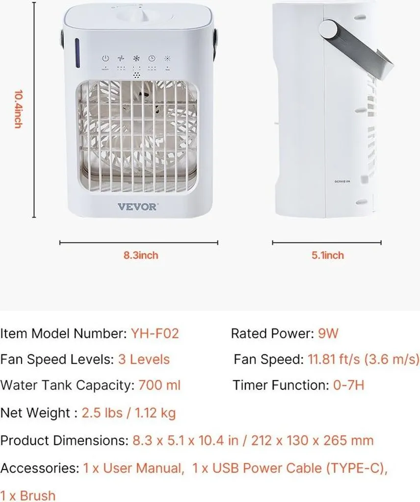 Climatiseur portable 700ml : la solution contre la chaleur et l'air sec