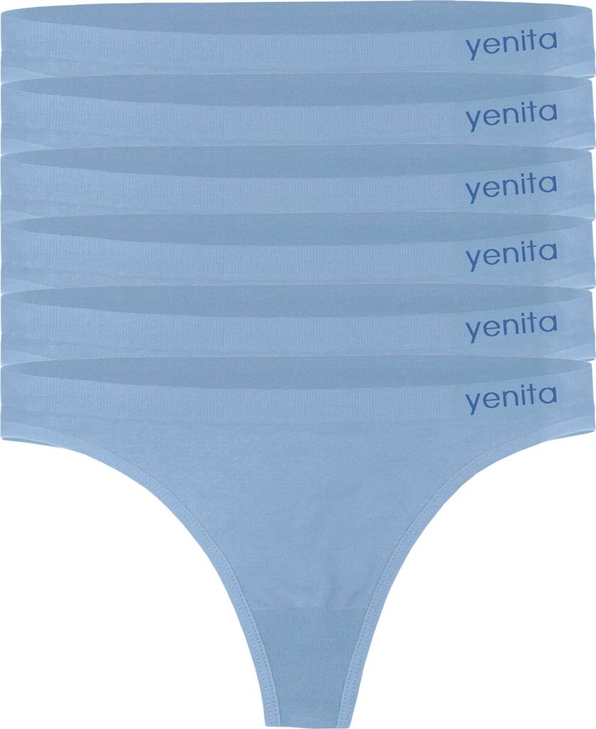 Yenita 6er Pack Seamless Basic String S/M blue fog