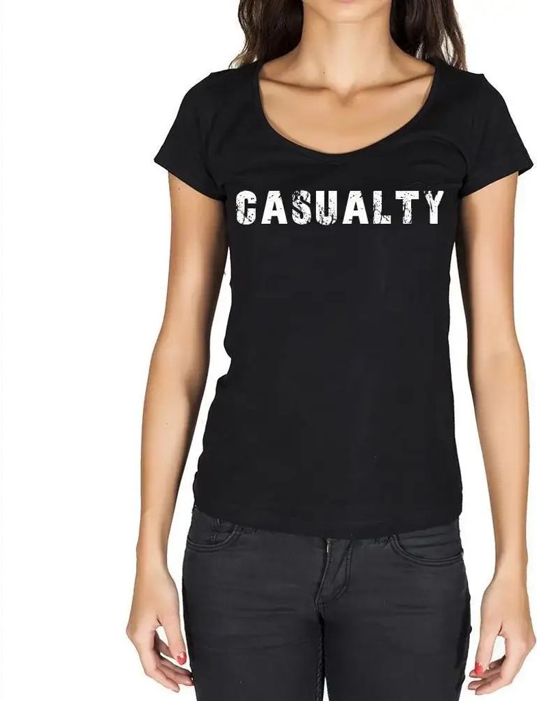 Damen Grafik T-Shirt Unfall – Casualty – Öko-Verantwortlich Vintage Jahrgang Kurzarm Lustige Druck Geburtstag Geschenk Frau