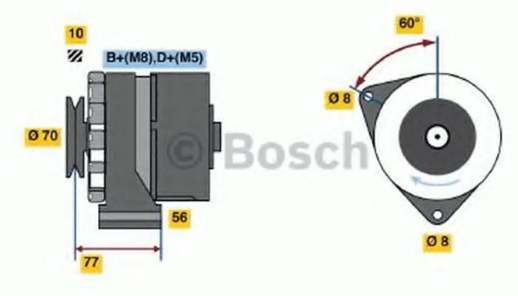 Alternateur pour restauration BMW Série 5 E28 et Série 7 E23 - 80A 14V