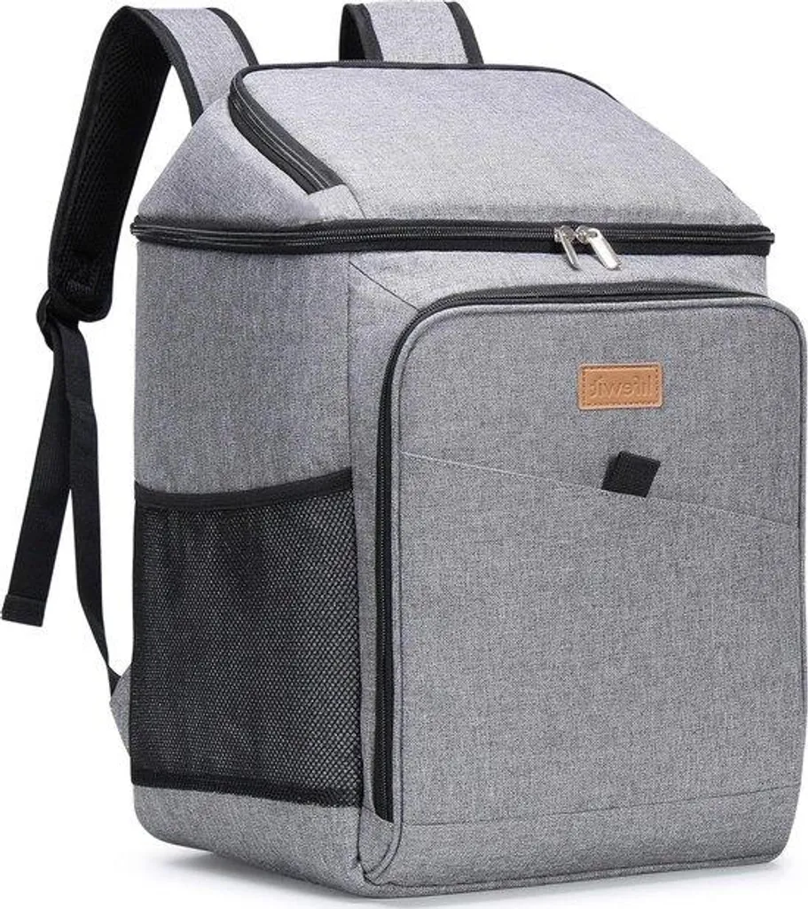 Sac glacière à dos 26 L gris confortable pour randonnée et loisirs extérieurs