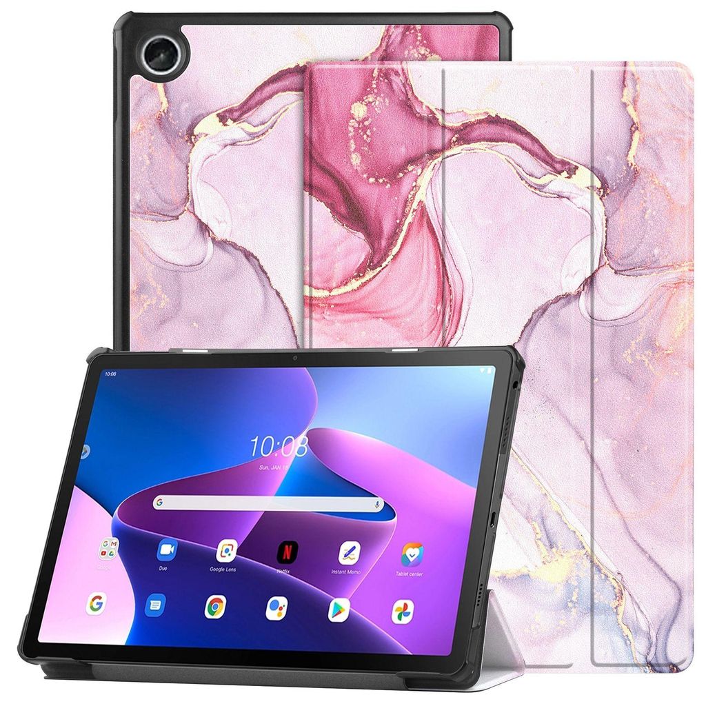 Schutzhülle für Lenovo Tab 10.1" 2025 TB-311FU / TB-311XU 4 Generation Hülle Case Cover Tasche Smart Cover Magnetisch Wake Up & Sleep - Pink Marmor