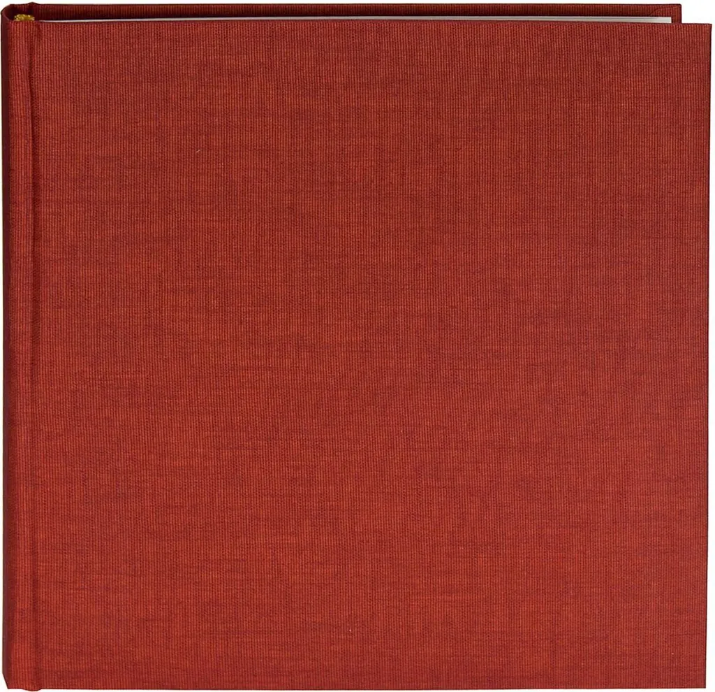 Album Photo Carré 25x25 cm Rouge en Toile de Lin avec 60 Pages Vierges