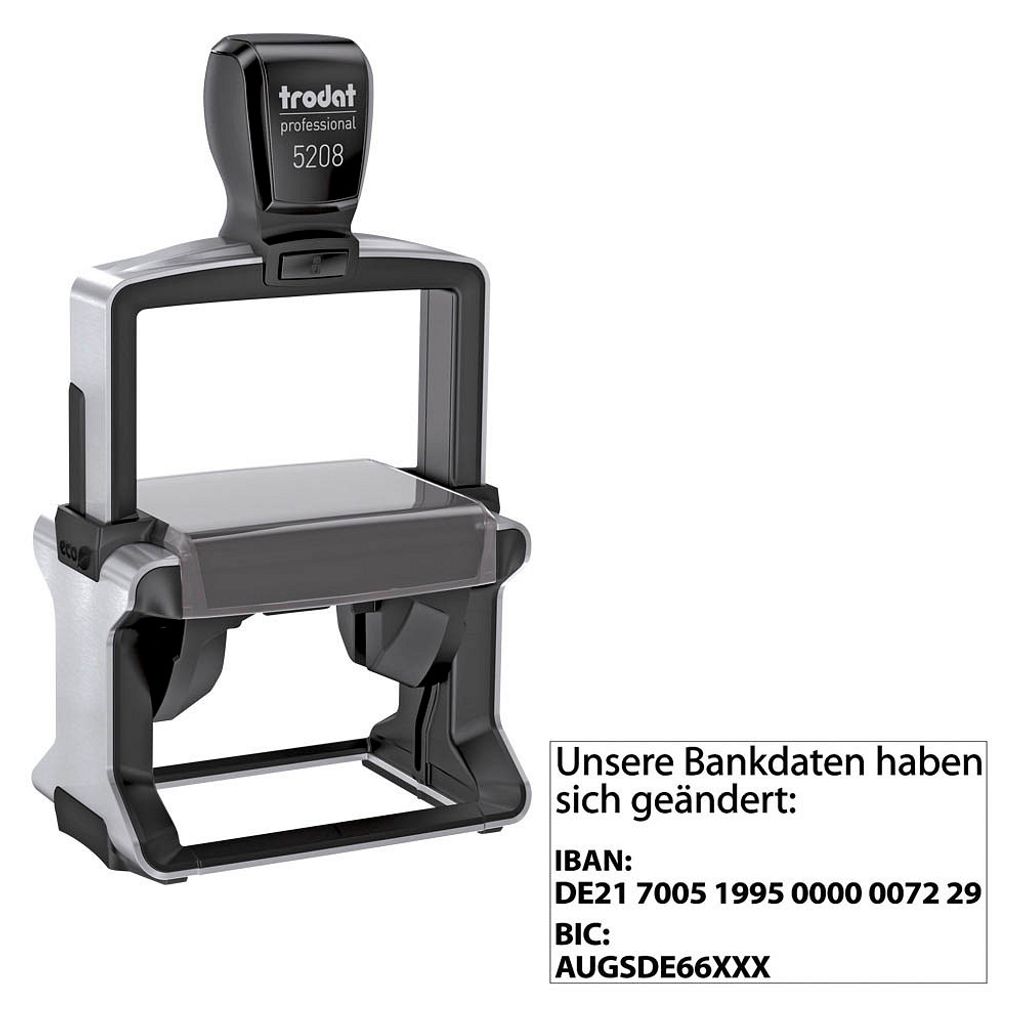 trodat Textstempel, individualisierbar 5208 selbstfärbend schwarz ohne Logo, 1 St. - Nachträglich per Gutschein personalisieren