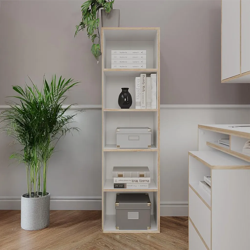 Étagère de rangement blanche Vicco Tetrix 140 cm avec 5 niches ouvertes