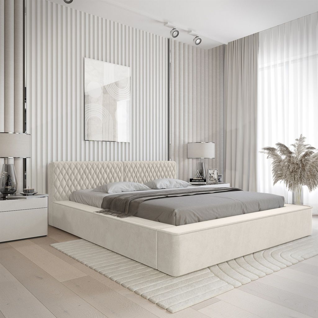 Polsterbett Doppelbett NORFOLK 160x200cm in Stoff Ditra Produktbild 