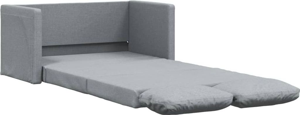 Bodensofa mit Schlaffunktion Hellgrau 112x174x55 cm Stoff