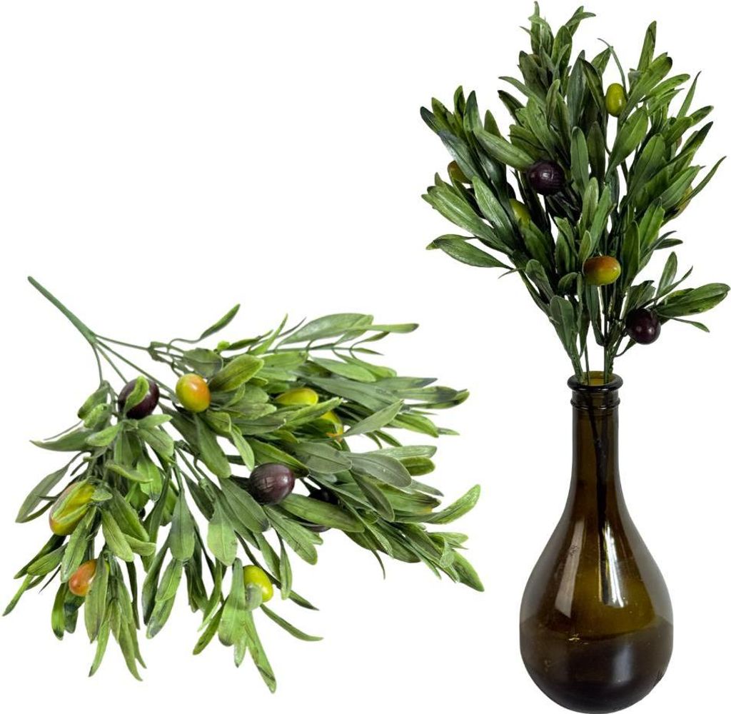 Künstlicher Olivenstrauß mit Früchten 36 cm