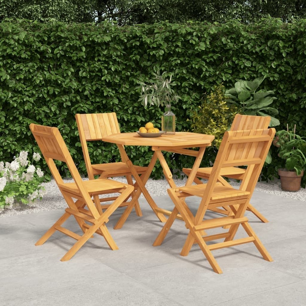 Möbel 5-tlg. Garten-Essgruppe Massivholz Teak - Terrassenmöbel 3155029