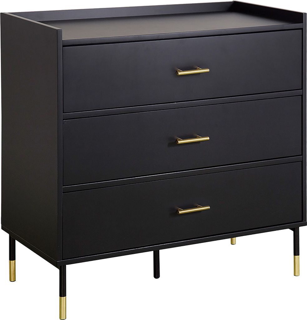 Eazy Living Armoire avec 3 tiroirs Bridgett Noir Image du produit 