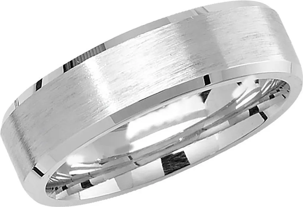 Alliance Argent 925 Ruben 6mm avec Bord Chanfreiné Brillant Taille 54