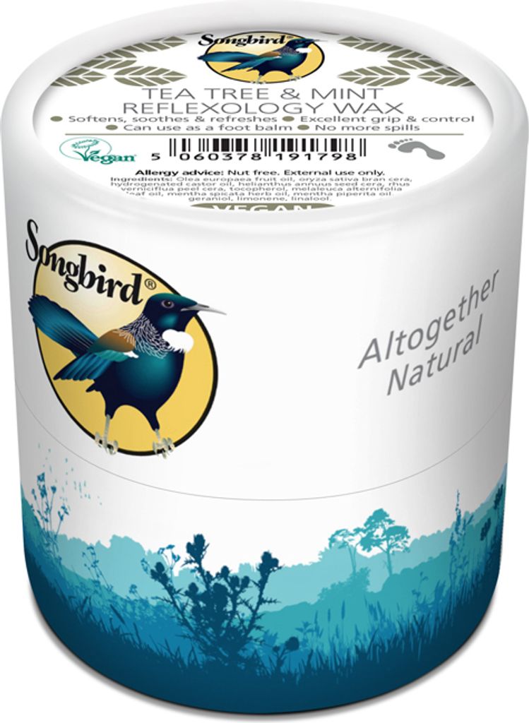 Songbird Veganes Tea Tree And Mint Reflexzoneswachs 100 Gr