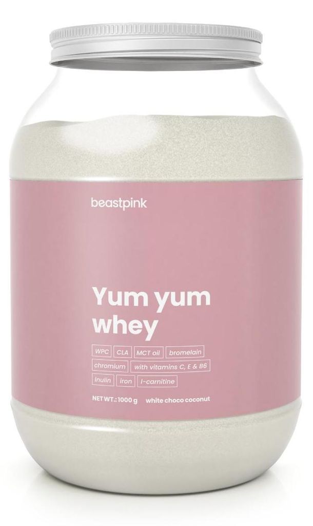 GymBeam - Yum Yum Whey - BeastPink, 1000 g, weiße Schokolade Kokos