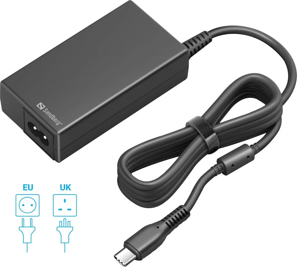 Sandberg USB-C AC Charger PD65W EU+UK - Chargeur Secteur Haute Vitesse