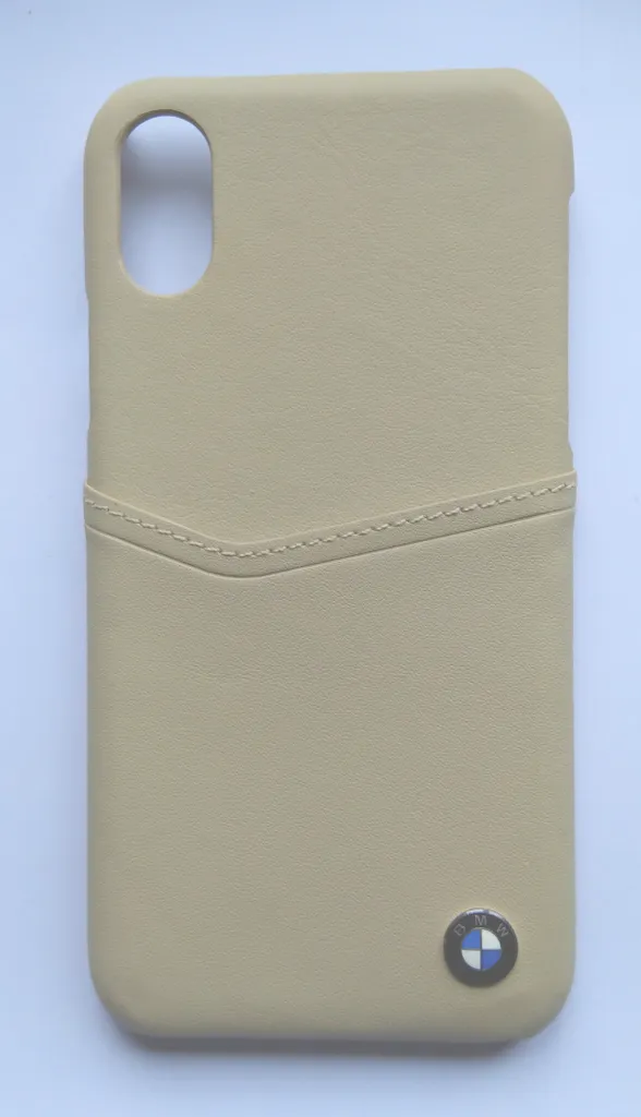 BMW iPhone X Case Leather Beige | Elegante Cover Signature