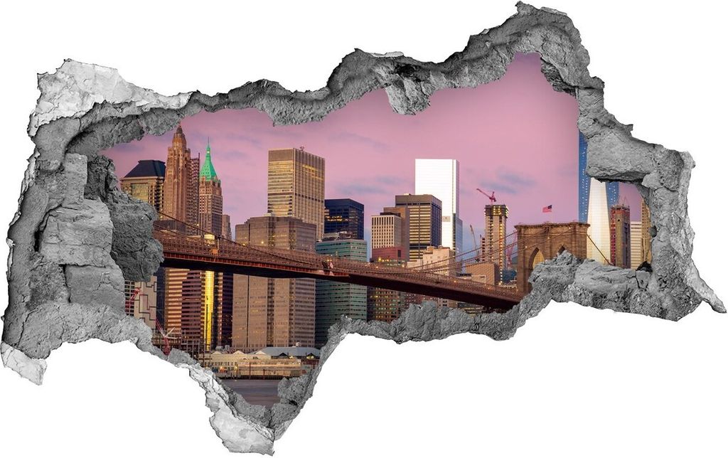 Selbstklebender Loch-3D-Aufkleber 95x73 cm Manhattan New Produktbild 