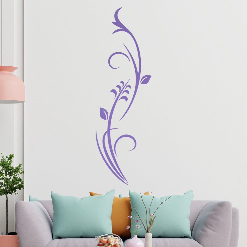 Pflanze - Ornamente - Natur Wandtattoo in 6 Größen - Wandaufkleber Wall Sticker - Dekoration, Küche, Wohnzimmer, Schlafzimmer, Badezimmer