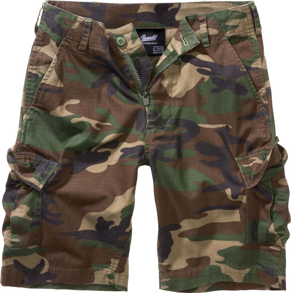 Brandit Kinder BDU Ripstop Shorts-kurze Hose Größe 122/128 Farbe Wald
